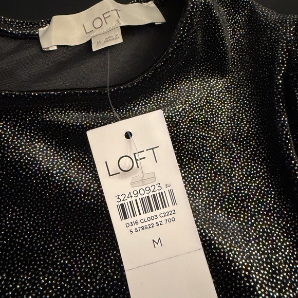 LOFT Sparkling Black Dress - Picture 4 of 7